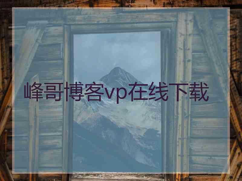 峰哥博客vp在线下载
