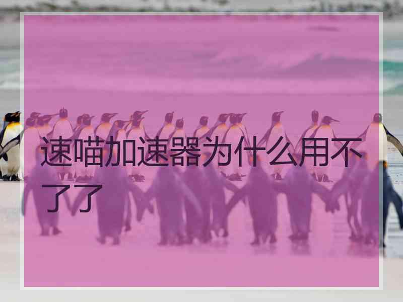 速喵加速器为什么用不了了 速喵加速器为什么用不了了